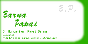 barna papai business card